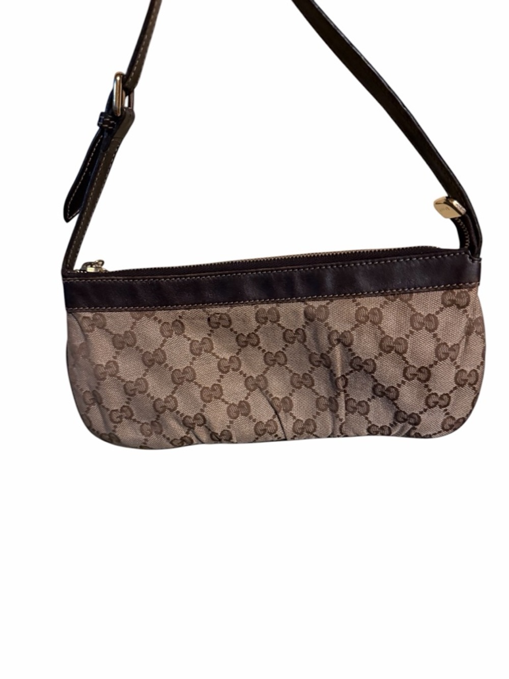 AUTHENTIC Gucci GG Canvas Pochette w/ Interlocking G Charm - Vintage Y2K - Picture 2 of 5